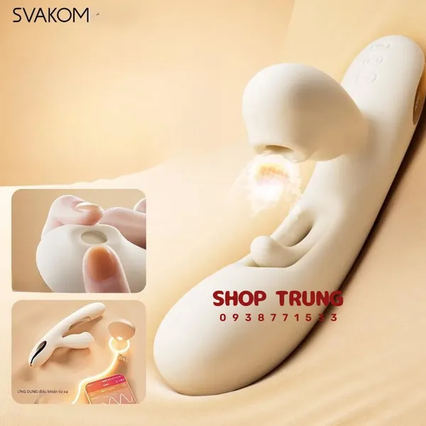 Dương Vật Giả Svakom UNECO Hút Sóng Âm Kích Thích Kép Thông Minh Qua App 