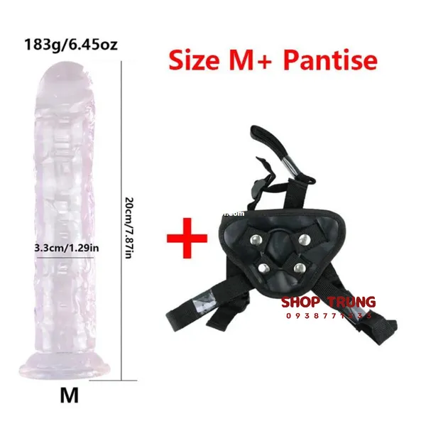 Dương Vật Giả Trong Suốt 15cm Dành Cho Nữ