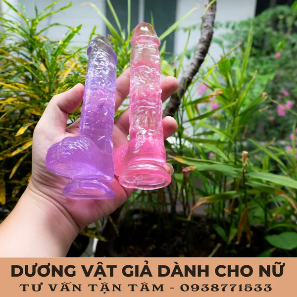 Dương Vật Giả Trong Suốt Nhiều Màu Sắc 12*2,5cm