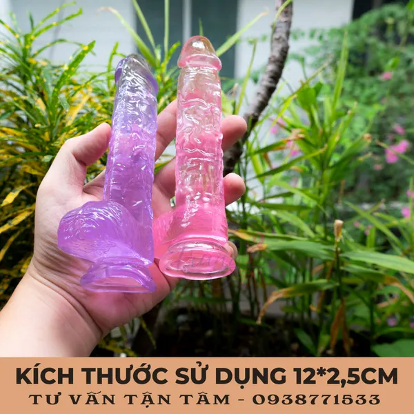 Dương Vật Giả Trong Suốt Nhiều Màu Sắc 12*2,5cm