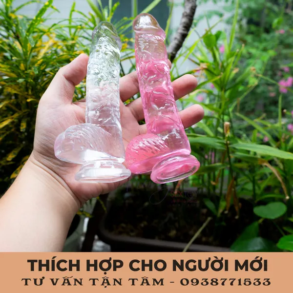 Dương Vật Giả Trong Suốt Nhiều Màu Sắc 12*2,5cm