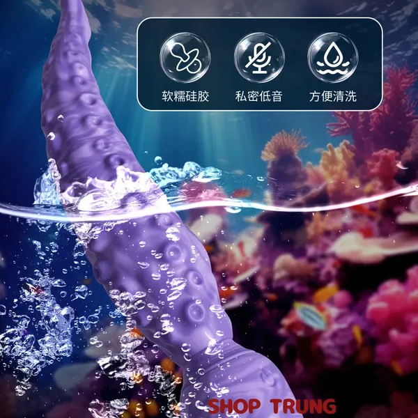 Dương Vật Giả Hình Xúc Tu Silicone Rung Xoay 360°, IPX7