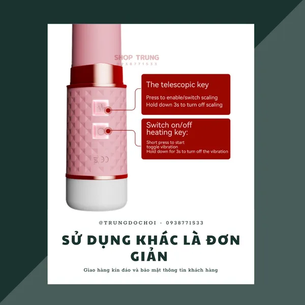 Dương Vật Giả Yeain Rung Thụt vá Bú Mút Mini 2 Trong 1
