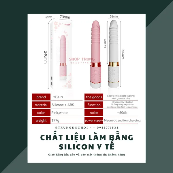Dương Vật Giả Yeain Rung Thụt vá Bú Mút Mini 2 Trong 1