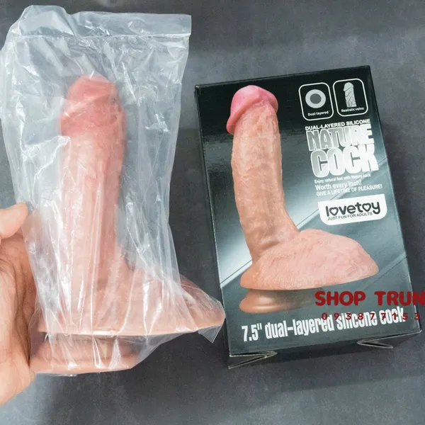 Dương vật giả gắn tường Lovetoy Silicone Platinum 19,5*4,5cm 