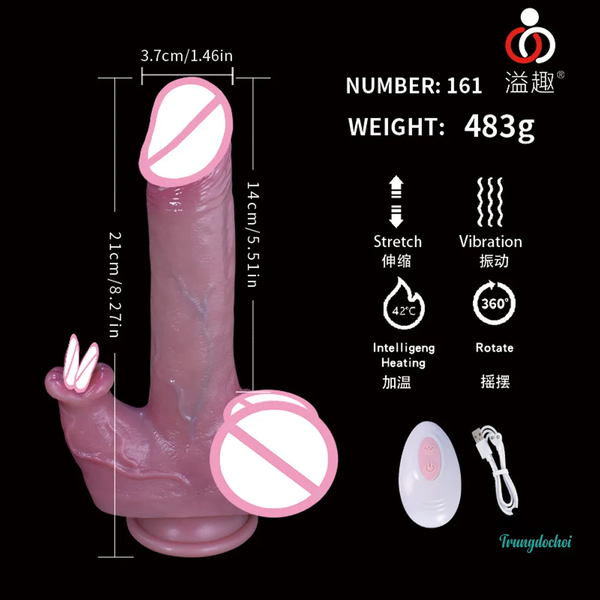Dương Vật Giả Rung Thụt Sưởi Ấm Điều Khiển Từ Xa: Thân Thon 3.3cm, Ấm Trước Khi Chạm