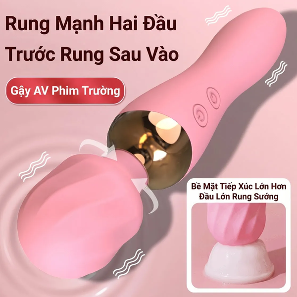 Máy Rung 2 Đầu Pleasure Pulse Dual Motor Kích Thích Kép, IPX4, Đầu Xoắn Ốc Tập Trung Điểm G