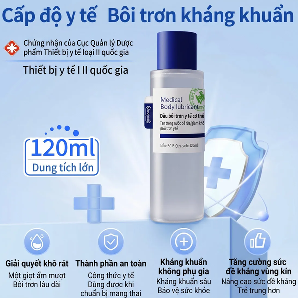 Gel Bôi Trơn Cơ Thể Medical Blue  Cấp Nước, Không Cần Rửa, Thấm Nhanh