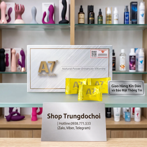 Kẹo Sâm A7 Alpha Seven Hương Chanh — Tăng Cường Sinh Lý Nam Hộp 10 Viên
