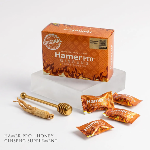 Kẹo Sâm Hamer Pro 66F86K Vị Mật Ong Tăng Cường Sinh Lý Nam Hộp 33 Viên
