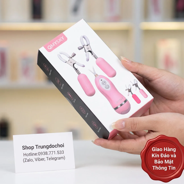 Kẹp Ti Rung OMYSKY Đầu Silicone, Chống Nước Hoàn Toàn, 10 Chế Độ Rung