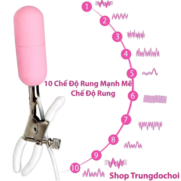 Kẹp Ti Rung OMYSKY Đầu Silicone, Chống Nước Hoàn Toàn, 10 Chế Độ Rung