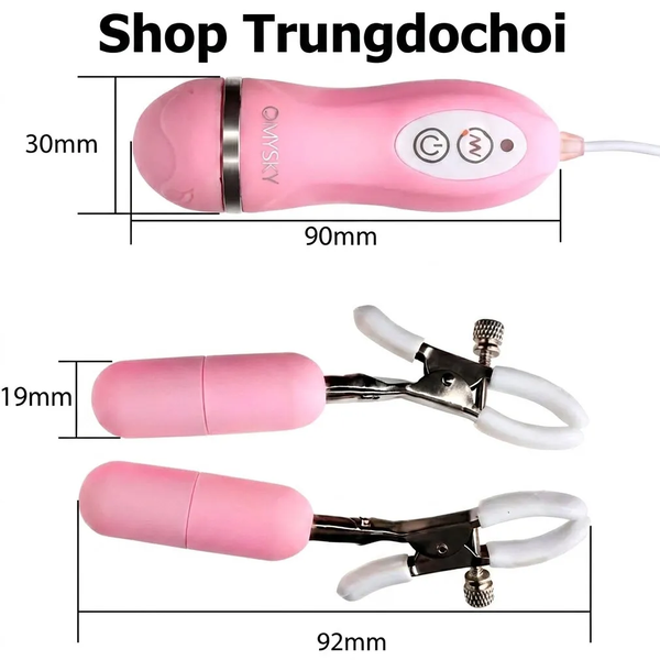 Kẹp Ti Rung OMYSKY Đầu Silicone, Chống Nước Hoàn Toàn, 10 Chế Độ Rung