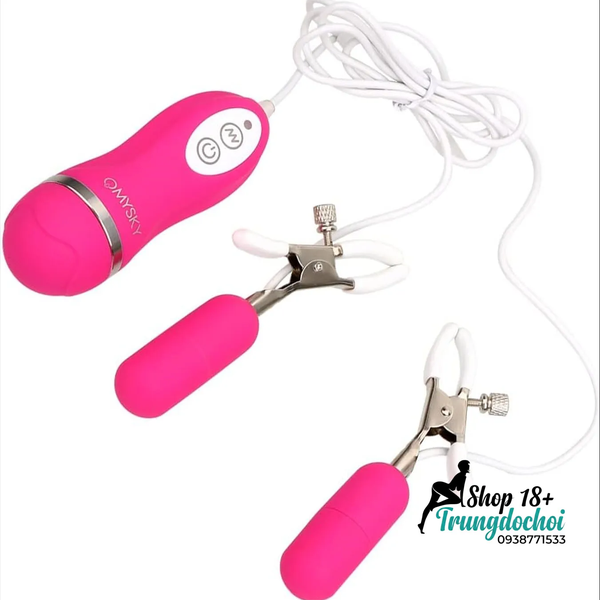 Kẹp Ti Rung OMYSKY Đầu Silicone, Chống Nước Hoàn Toàn, 10 Chế Độ Rung