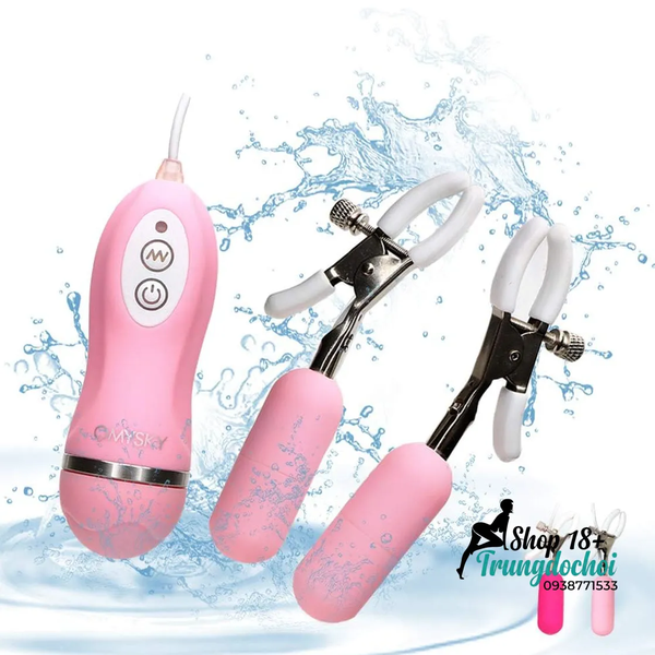 Kẹp Ti Rung OMYSKY Đầu Silicone, Chống Nước Hoàn Toàn, 10 Chế Độ Rung
