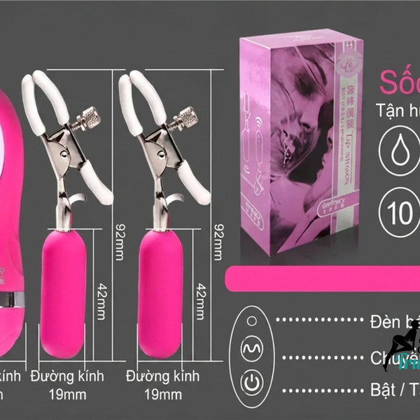 Kẹp Ti Rung OMYSKY Đầu Silicone, Chống Nước Hoàn Toàn, 10 Chế Độ Rung
