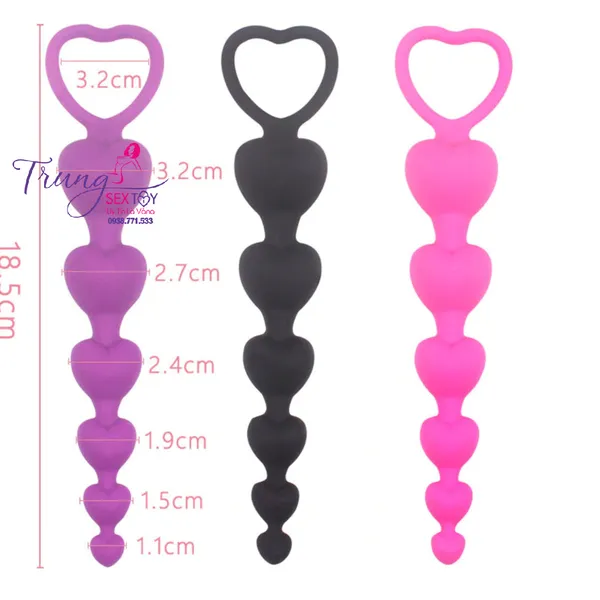 Chuỗi Hạt Trái Tim Kích Thích Hậu Môn Sướng Phê Tê Tái
