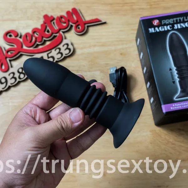 Kích thích hậu môn Magic Fingers điều khiển từ xa rung và thụt cực mạnh
