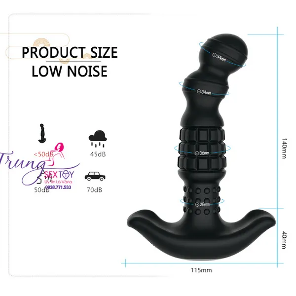 Kích Thích Hậu Môn Rung Xoay 360 Độ Điều Khiển Từ Xa