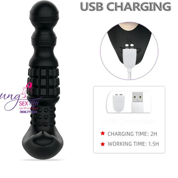 Kích Thích Hậu Môn Rung Xoay 360 Độ Điều Khiển Từ Xa