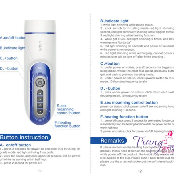 Máy thủ dâm rung thụt cực mạnh Leten Turbo dành cho nam 