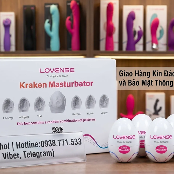 Lovense Kraken Cốc Thủ Dâm Mini Bỏ Túi Dạng Trứng 