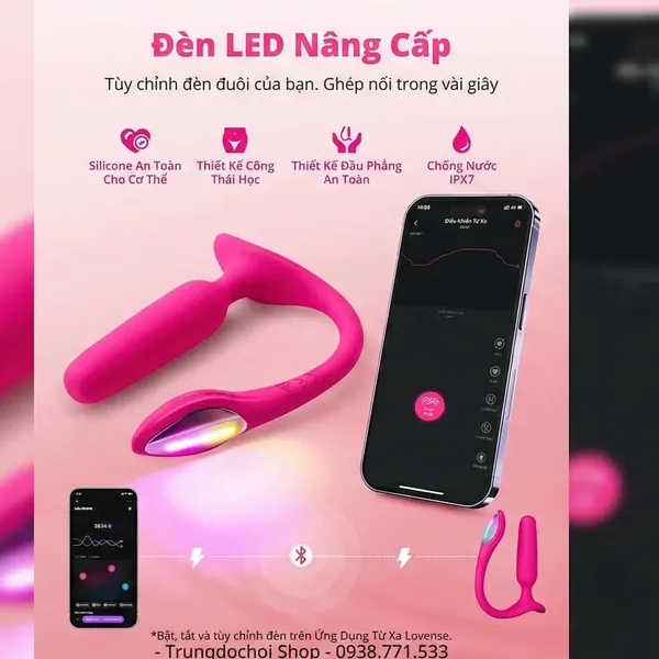 Lovense Lush Anal Plug Hậu Môn Rung Điều Khiển App Dành Cho Người Mới Bắt Đầu