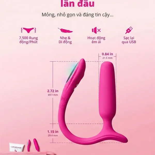 Lovense Lush Anal Plug Hậu Môn Rung Điều Khiển App Dành Cho Người Mới Bắt Đầu
