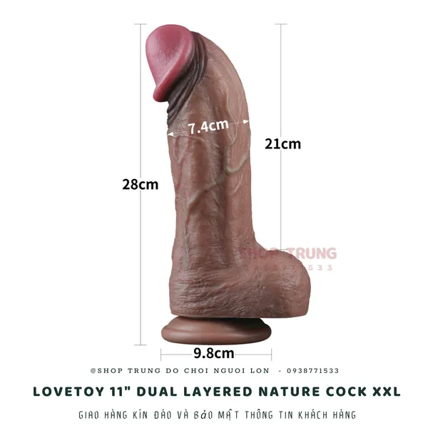 Dương vật giả  Lovetoy Layered Nature Cock XXL size to Silicon 2 lớp siêu mềm mịn