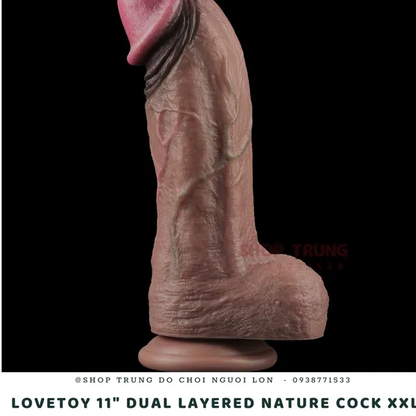 Dương vật giả  Lovetoy Layered Nature Cock XXL size to Silicon 2 lớp siêu mềm mịn
