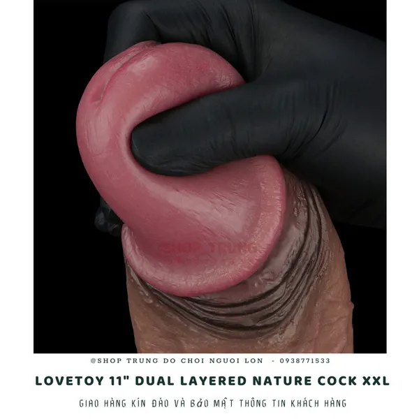 Dương vật giả  Lovetoy Layered Nature Cock XXL size to Silicon 2 lớp siêu mềm mịn