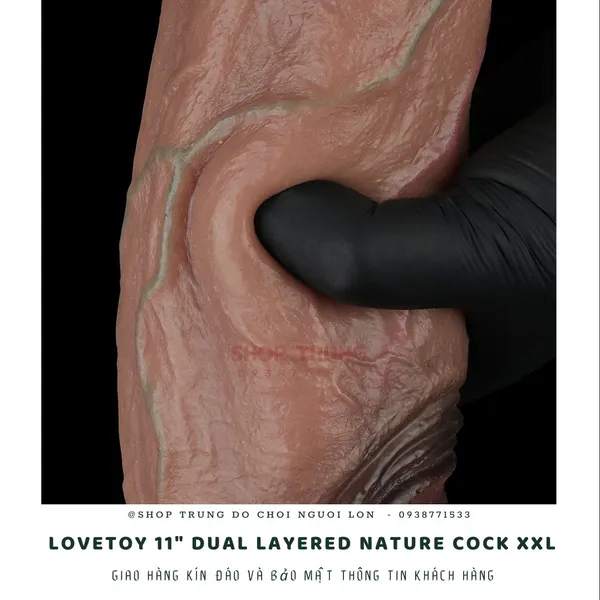 Dương vật giả  Lovetoy Layered Nature Cock XXL size to Silicon 2 lớp siêu mềm mịn