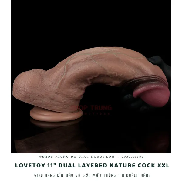 Dương vật giả  Lovetoy Layered Nature Cock XXL size to Silicon 2 lớp siêu mềm mịn