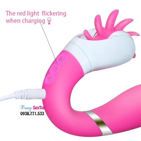 Dương Vật Giả Kèm Lưỡi Rung 10 Chế Độ Dành Cho Nữ