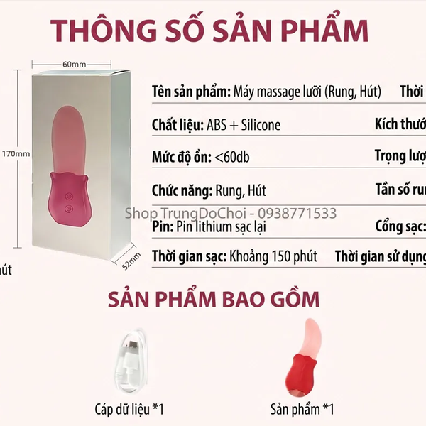 Máy Rung Liếm Điểm G Hình Hoa Hồng 10 Chế Độ Sextoy Quý Phái, Ngụy Trang Kín Đáo Tuyệt Đối