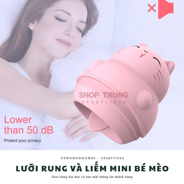 Lưỡi rung mini bé mèo 10 chế cực phê