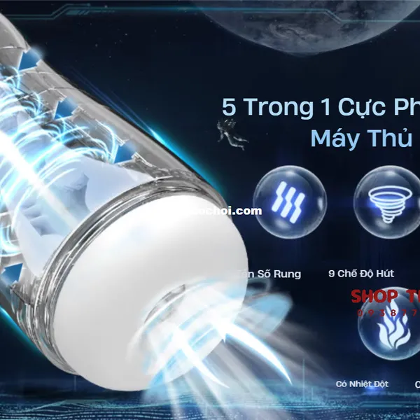 Máy Bú Mút Dương Vật LCD 9 Chế Độ Rung và Hút