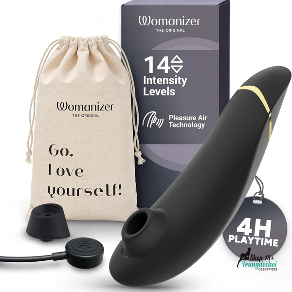 Máy Hút Âm Vật Womanizer Premium 2 Sóng Khí Pleasure Air, Cảm Biến Smart Silence