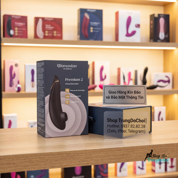 Máy Hút Âm Vật Womanizer Premium 2 Sóng Khí Pleasure Air, Cảm Biến Smart Silence