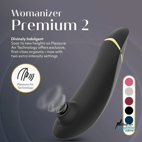 Máy Hút Âm Vật Womanizer Premium 2 Sóng Khí Pleasure Air, Cảm Biến Smart Silence