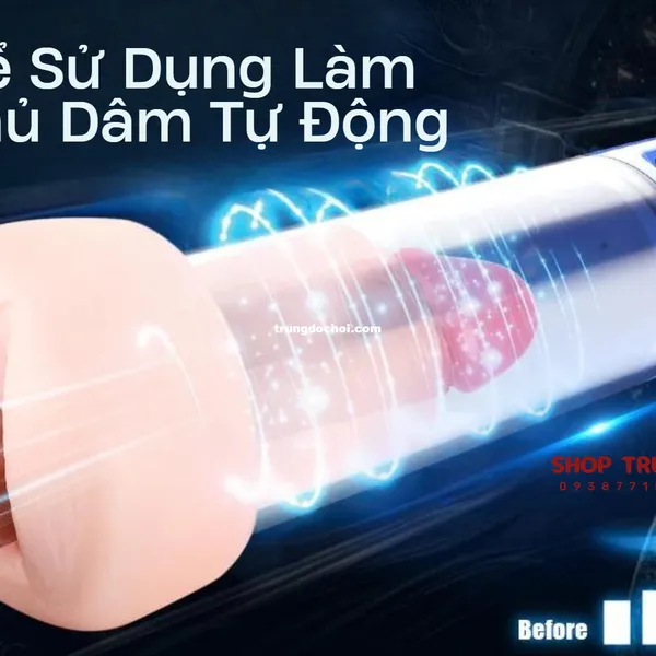 Máy tập dương vật LCD hút chân không tự dộng hiệu quả nhanh chóng