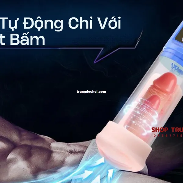 Máy tập dương vật LCD hút chân không tự dộng hiệu quả nhanh chóng