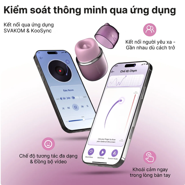 Máy Liếm Hút Âm Vật SVAKOM Klitty 10 Chế Độ Bú Liếm, Kết Nối App Thông Minh