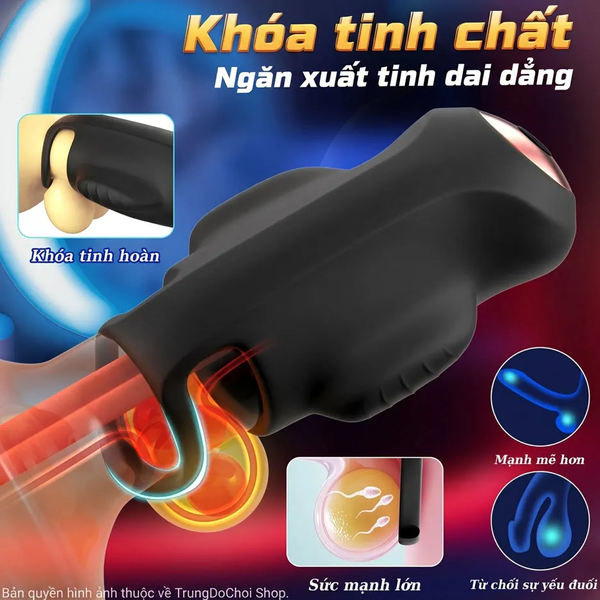 Máy Massage Dương Vật Điều Khiển App — Vòng Rung 9 Chế Độ, Khóa Tinh Hoàn, Gai Massage 360°