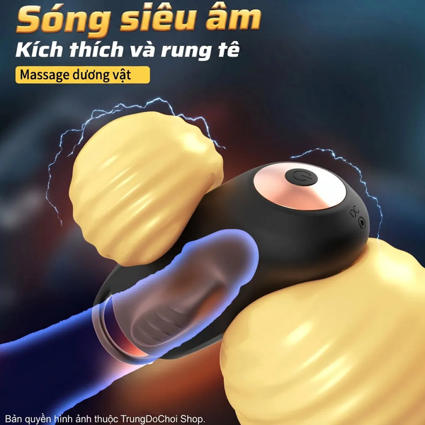 Máy Massage Dương Vật Điều Khiển App — Vòng Rung 9 Chế Độ, Khóa Tinh Hoàn, Gai Massage 360°