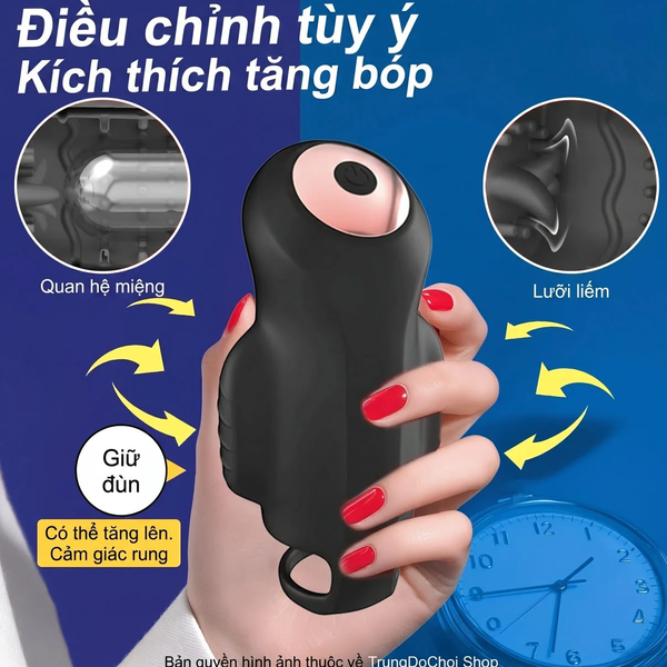 Máy Massage Dương Vật Điều Khiển App — Vòng Rung 9 Chế Độ, Khóa Tinh Hoàn, Gai Massage 360°