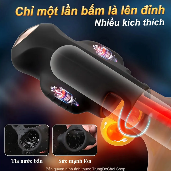 Máy Massage Dương Vật Điều Khiển App — Vòng Rung 9 Chế Độ, Khóa Tinh Hoàn, Gai Massage 360°
