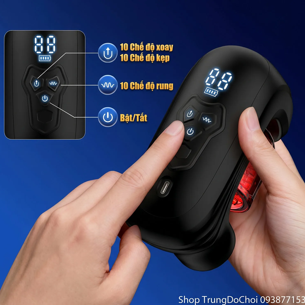 Máy Massage Nam INTOYOU Torky Rảnh Tay Động Cơ Kép Nén & Xoay