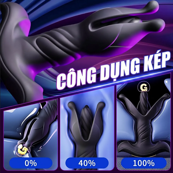 Máy Massage Tuyến Tiền Liệt Hoa Địa Ngục Đầu Nở 55mm, 9×9 Chế Độ, Remote Không Dây