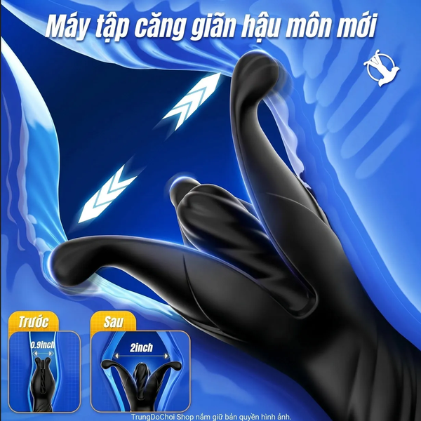 Máy Massage Tuyến Tiền Liệt Hoa Địa Ngục Đầu Nở 55mm, 9×9 Chế Độ, Remote Không Dây